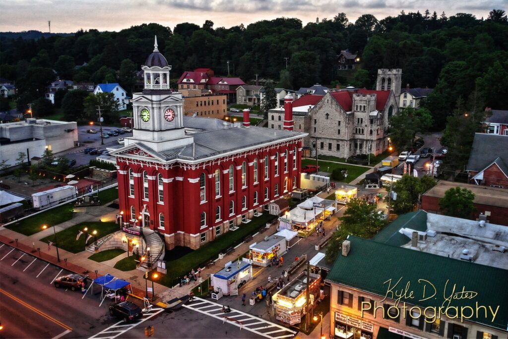 Aerial View of Downtown Brookville, PA