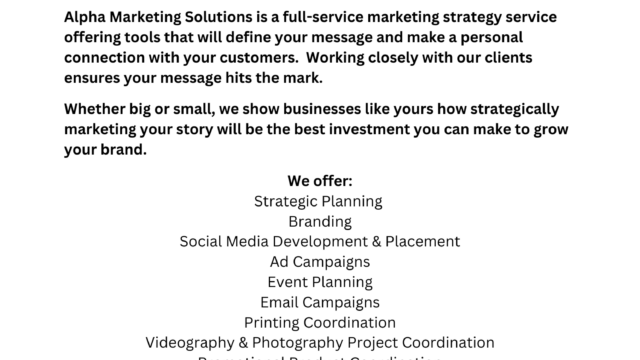 Alpha Marketing Solutions services