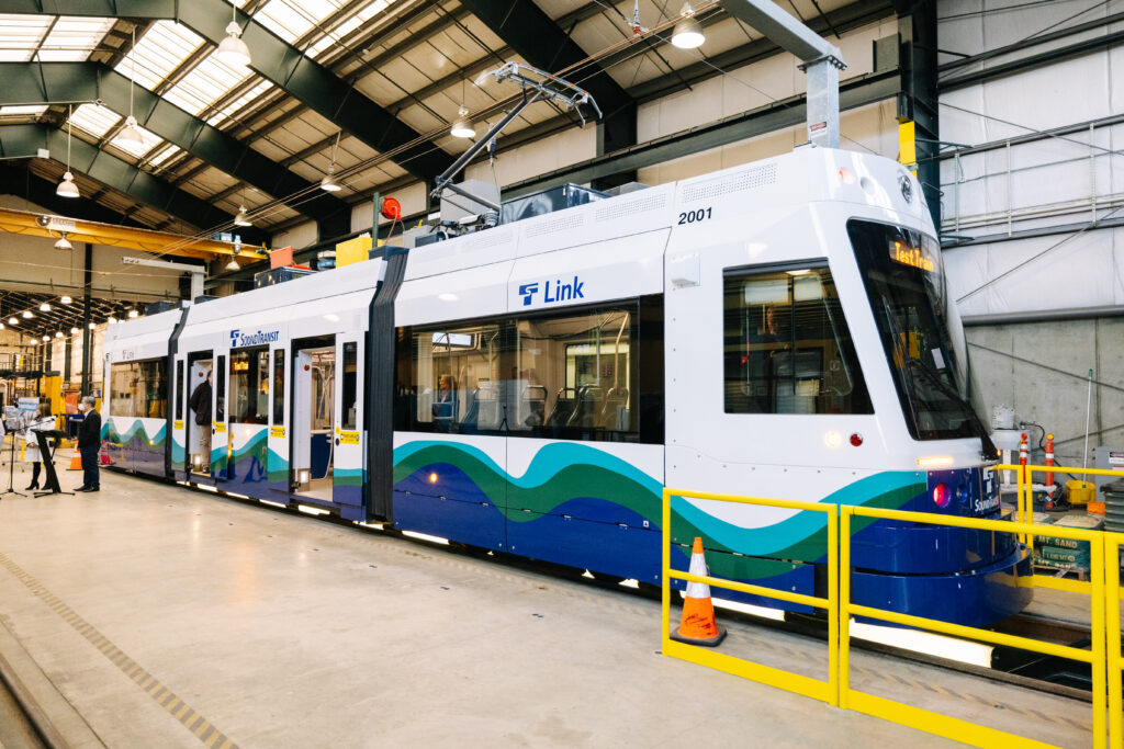 New Tacoma Link vehicle April 26, 2022 in Tacoma. T-Line