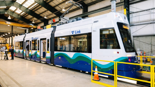 New Tacoma Link vehicle April 26, 2022 in Tacoma. T-Line