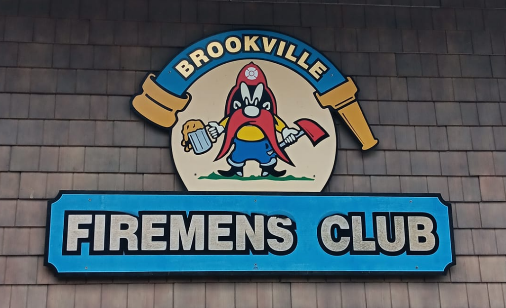 Brookville Firemens Club sign