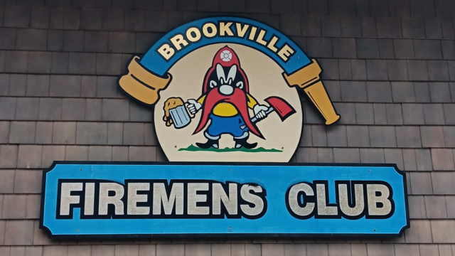 Brookville Firemens Club sign