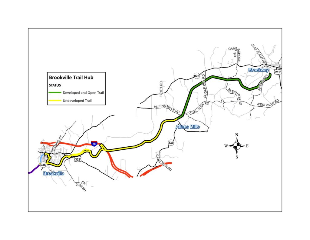 Brookville Trail Hub map