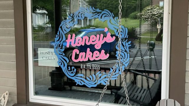 Honey Cakes window logo