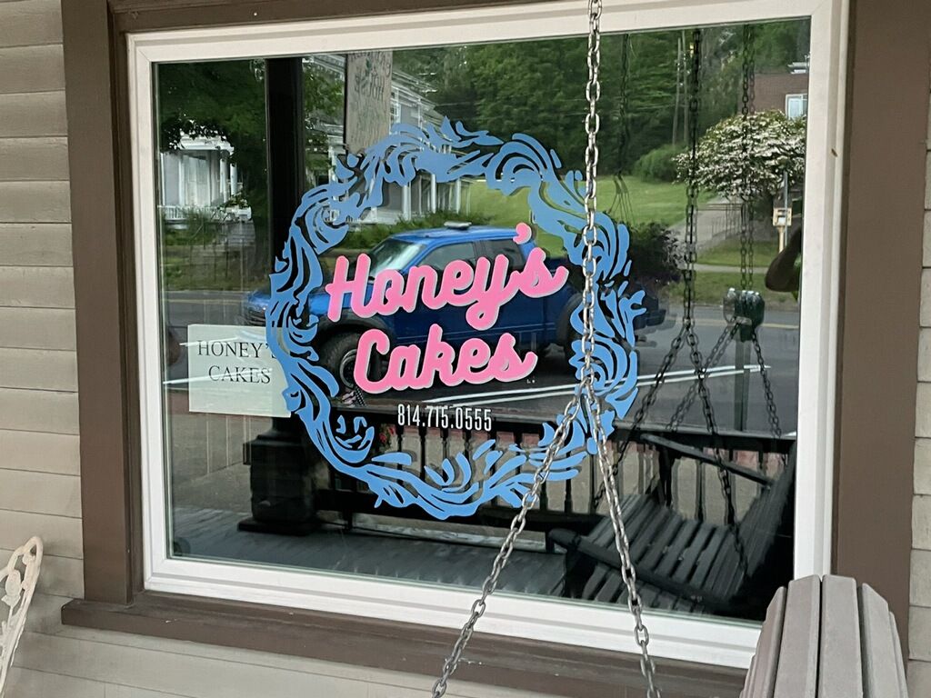 Honey Cakes window logo